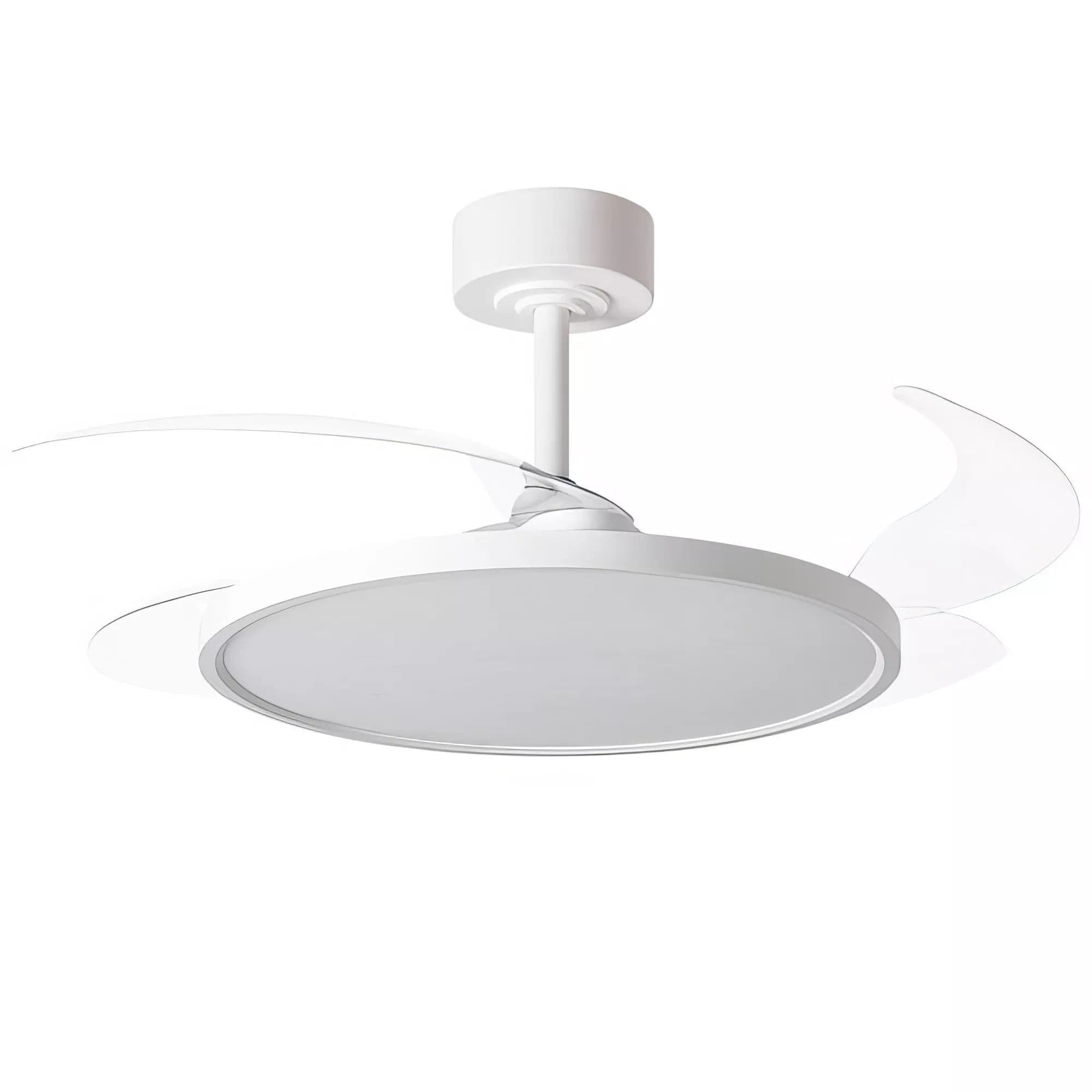 Ventilador de Techo con Aspas Retráctiles Luz LED 3CCT control remoto — Color: Blanco