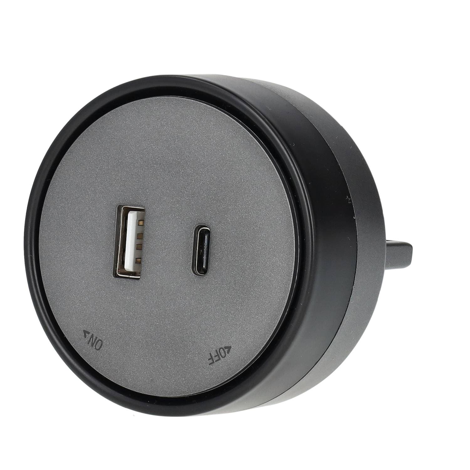 Enchufe USB A+C 3.1A para carril deslizante — Color: Gris
