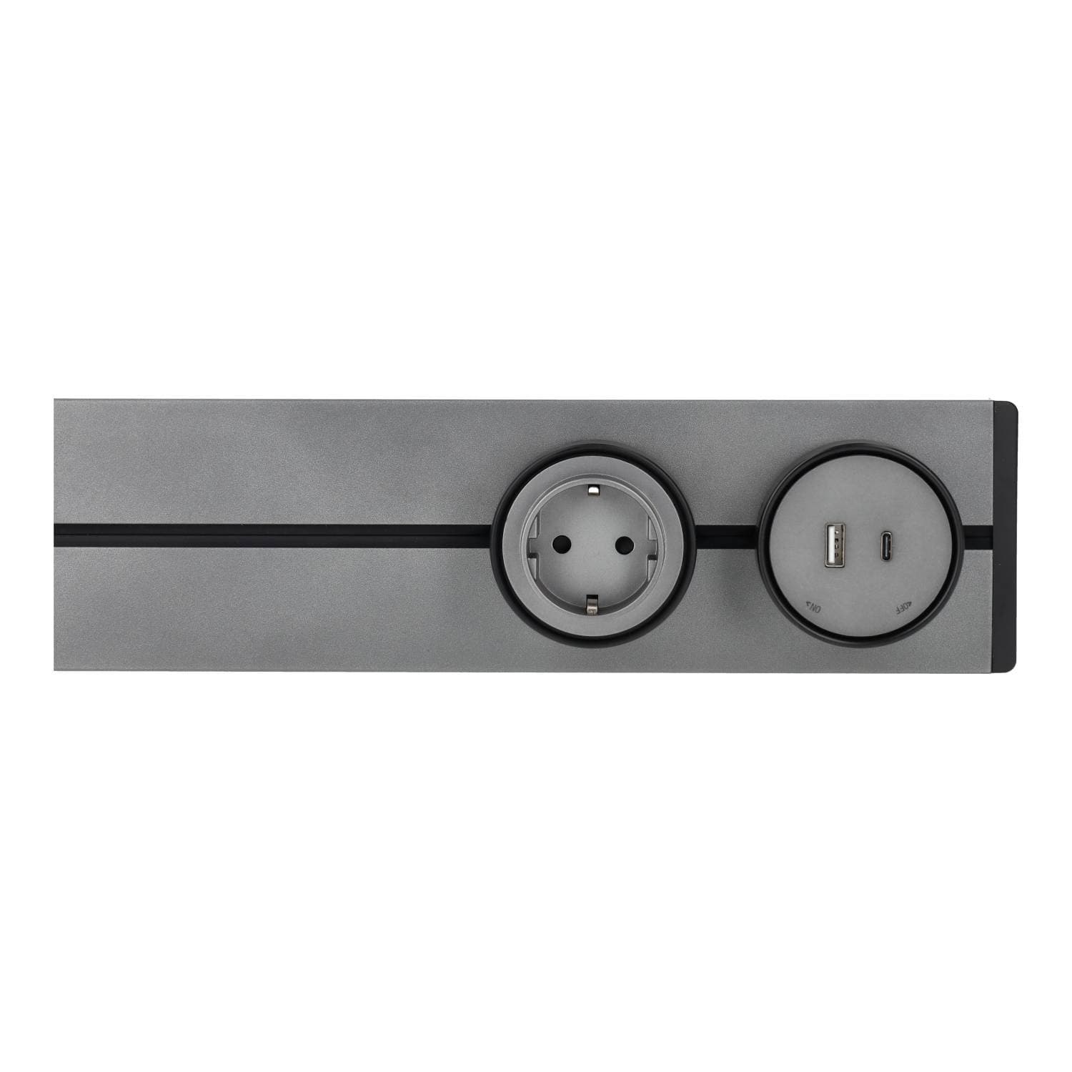 Carril Enchufes Deslizantes 50cm — Color: Gris